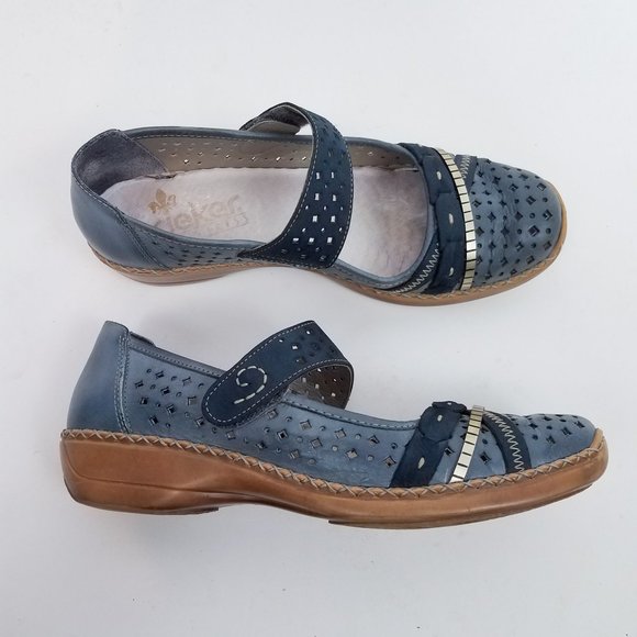 RIEKER Key West Mary-Jane Shoes Blue Size 41 - Picture 2 of 8